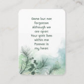 記念写真お祝いの命の形見 名刺 (裏面)