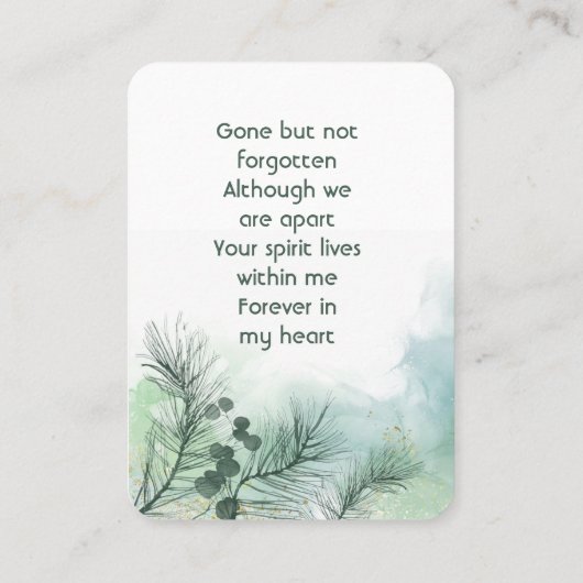 記念写真お祝いの命の形見 名刺 (裏面)