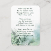 記念写真お祝いの命の形見 名刺 (裏面)