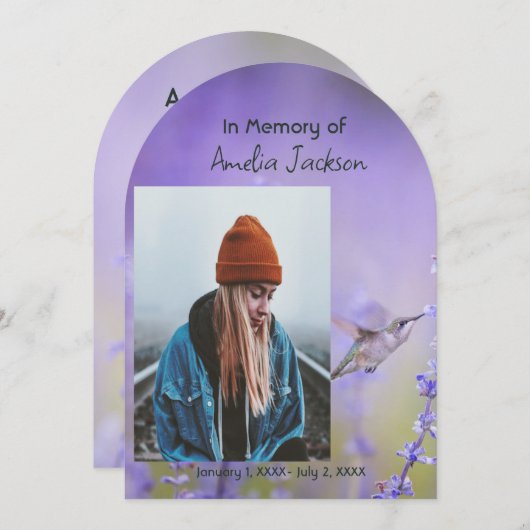 記念写真お祝いの命の形見 招待状 (正面/裏面)