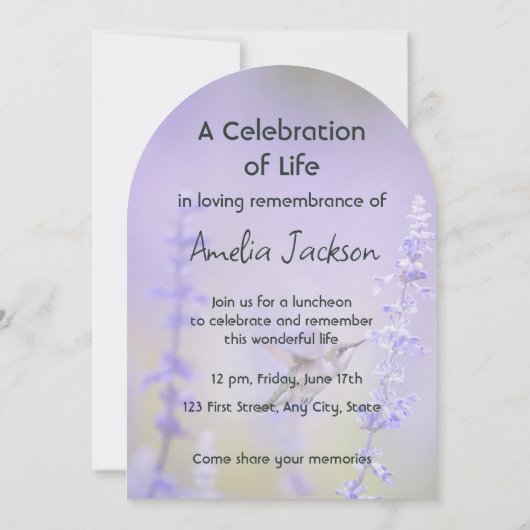 記念写真お祝いの命の形見 招待状 (裏面)