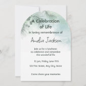 記念写真お祝いの命の形見 招待状 (裏面)