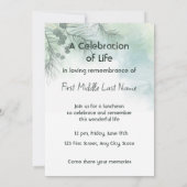 記念写真お祝いの命の形見 招待状 (裏面)