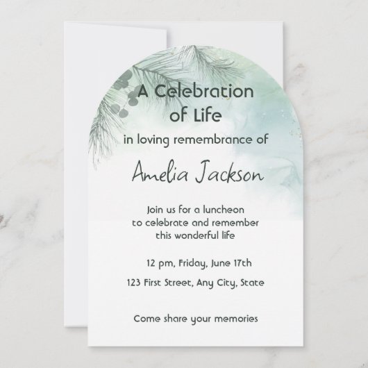 記念写真お祝いの命の形見 招待状 (裏面)