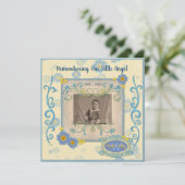 記念写真の追加青い花枠 招待状 (スタンド正面)