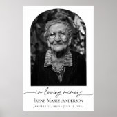 記念写真または葬儀写真の献上品のハート ポスター (正面)