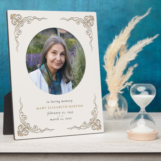 記念写真アイボリー金ゴールド装飾額 フォトプラーク (側面)