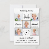 記念写真エレガントコラージュ悔やみや弔慰葬儀 サンキューカード (正面)