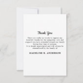 記念写真エレガントコラージュ悔やみや弔慰葬儀 サンキューカード (裏面)