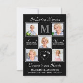 記念写真エレガントコラージュ悔やみや弔慰葬儀 サンキューカード (正面)