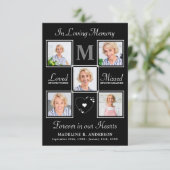 記念写真エレガントコラージュ悔やみや弔慰葬儀 サンキューカード (スタンド正面)