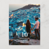 記念写真カスタムのシック結婚なホワイトフォント シーズンポストカード (正面)