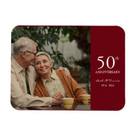 記念写真カスタムの赤モダン白 マグネット