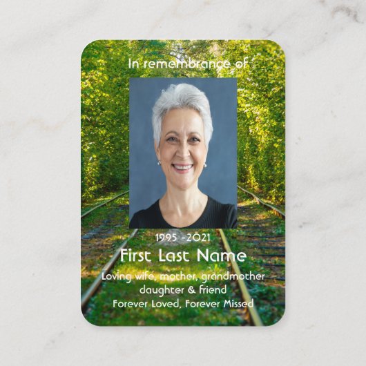 記念写真カスタム列車トラム森林軌道 名刺 (裏面)