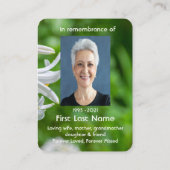 記念写真カスタム白ゆり園の花 名刺 (裏面)