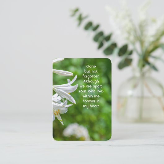 記念写真カスタム白ゆり園の花 名刺 (スタンド正面)