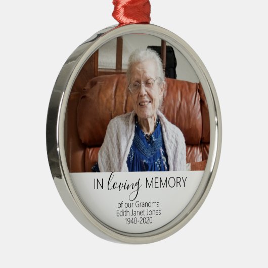 記念写真ギフトクリスマス,愛する記憶の私 メタルオーナメント (右)