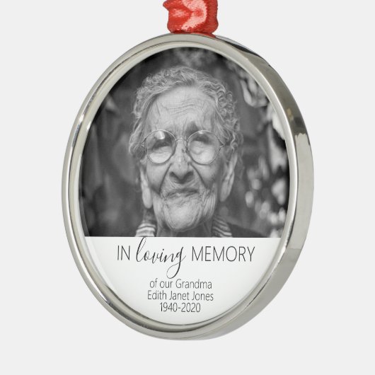 記念写真ギフトクリスマス，愛する記憶の メタルオーナメント (左)