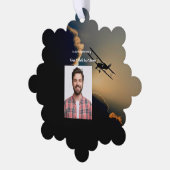 記念写真クリスチャンパイロット飛んでいる機 オーナメントカード (左)