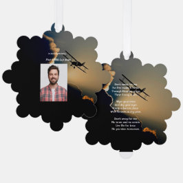 記念写真クリスチャンパイロット飛んでいる機 オーナメントカード