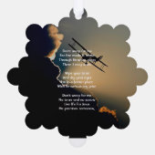 記念写真クリスチャンパイロット飛んでいる機 オーナメントカード (裏面)