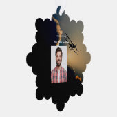 記念写真クリスチャンパイロット飛んでいる機 オーナメントカード (右)