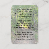 記念写真クリスチャン道歩道の森の木 名刺 (正面)