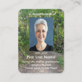 記念写真クリスチャン道歩道の森の木 名刺 (裏面)