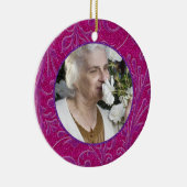 記念写真クリスマスオーナメントピンクパープル セラミックオーナメント (右)
