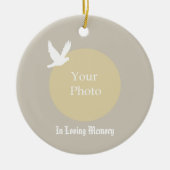 記念写真クリスマスオーナメント付き鳩 セラミックオーナメント (正面)