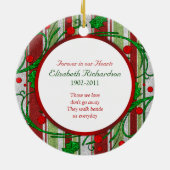 記念写真クリスマスオーナメント – ホリーベリー セラミックオーナメント (裏面)