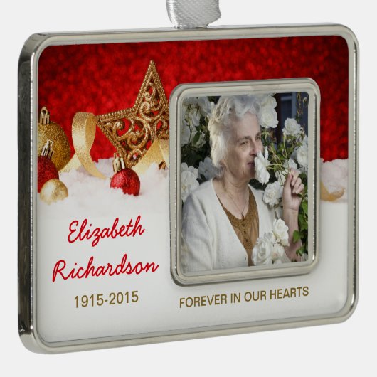 記念写真クリスマスクリスマス星飾り シルバープレートフレームオーナメント (右)