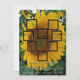 記念写真コラージュハートひまわり写真 招待状