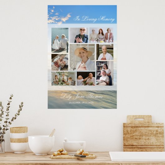 記念写真コラージュ葬儀悔やみや弔慰ポスター ポスター (キッチン)