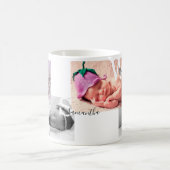 記念写真コラージュ誕生のお知らせ コーヒーマグカップ (中央)