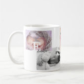 記念写真コラージュ誕生のお知らせ コーヒーマグカップ (左)