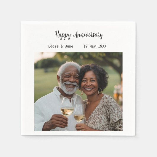 記念写真ナプキンスモダンホワイト スタンダードカクテルナプキン (正面)