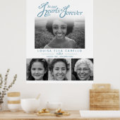 記念写真ハートで葬儀灰色の白 ポスター (キッチン)