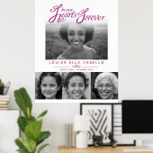 記念写真ハートで葬式バイオレットホワイト ポスター (ホームオフィス)