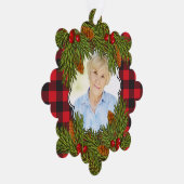 記念写真バッファロープライド松の枝クリスマス オーナメントカード (右)