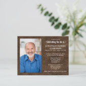 記念写真フェイク革お祝い インビテーションポストカード (スタンド正面)