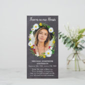 記念写真フローラ葬儀祈りの言葉しおりカード (スタンド正面)