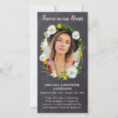 記念写真フローラ葬儀祈りの言葉カードブックマーク サンキューカード (正面)