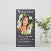 記念写真フローラ葬儀祈りの言葉カードブックマーク サンキューカード (スタンド正面)