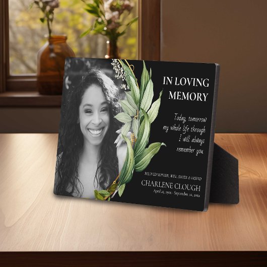 記念写真プラーク |緑の葉の枠 フォトプラーク