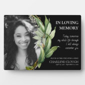 記念写真プラーク |緑の葉の枠 フォトプラーク (正面)