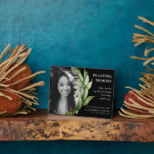 記念写真プラーク |緑の葉の枠 フォトプラーク (側面)