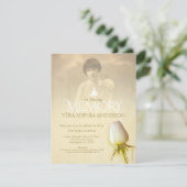 記念写真ホワイトバラ芽葬儀のお知らせ 招待状 (スタンド正面)