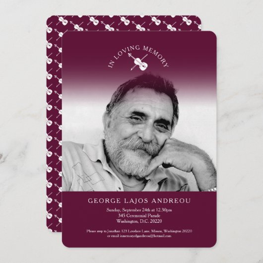 記念写真ヴァイオリン管弦楽招待状 招待状 (正面/裏面)