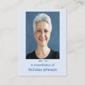 記念写真忘れ祈りの言葉 – 庭ではない花 名刺 (裏面)